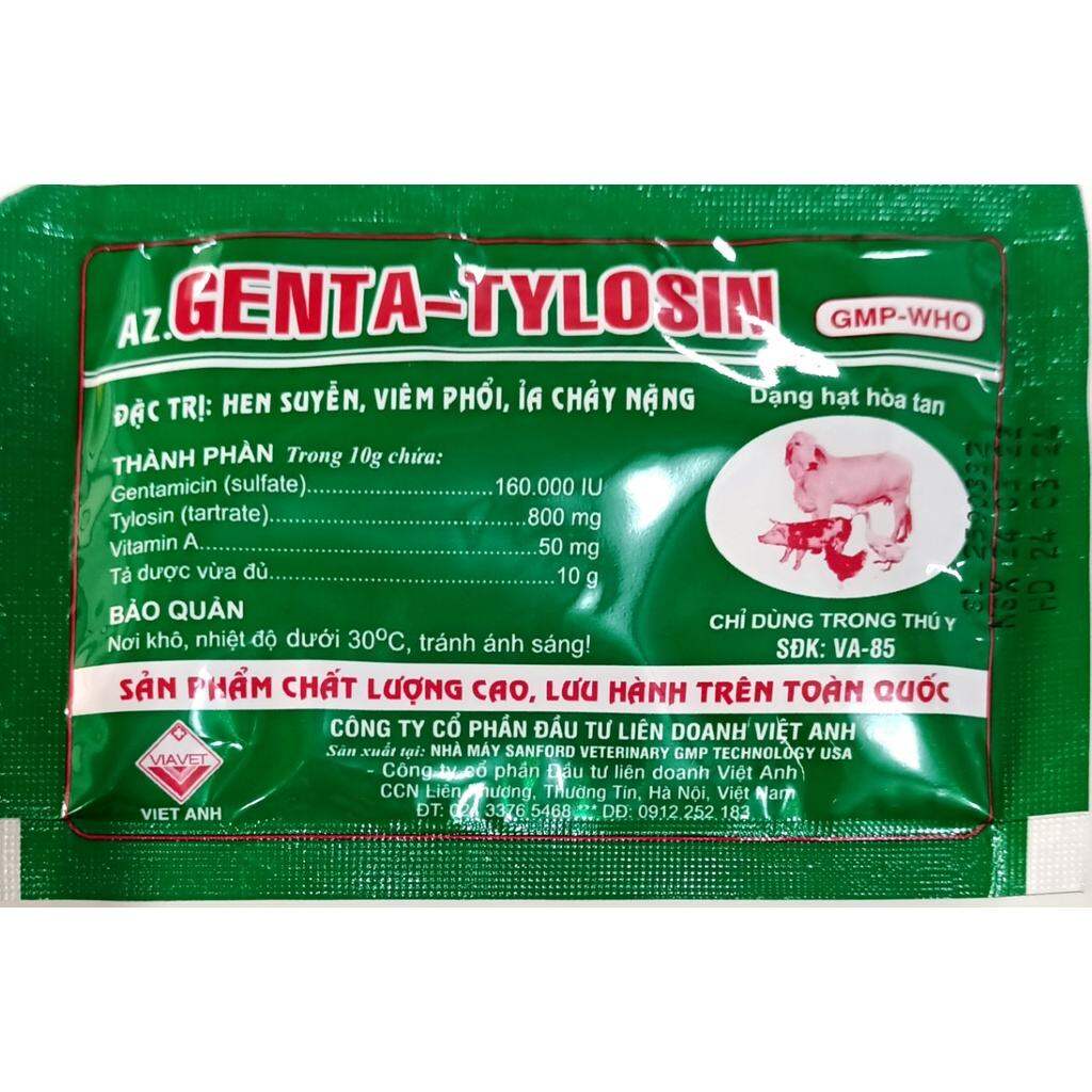 Hen, tiêu chảy gà vịt Genta Tylosin gói 10gam