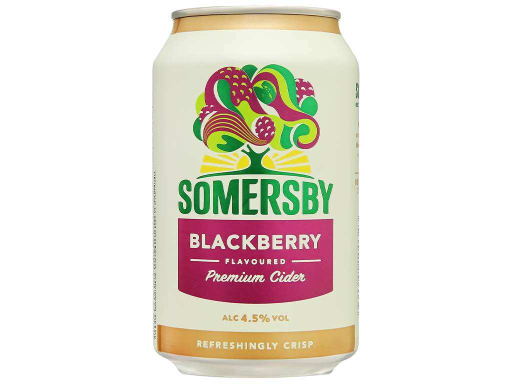 Thùng 12 lon Somersby Mâm xôi lên men (330mlx12 lon).