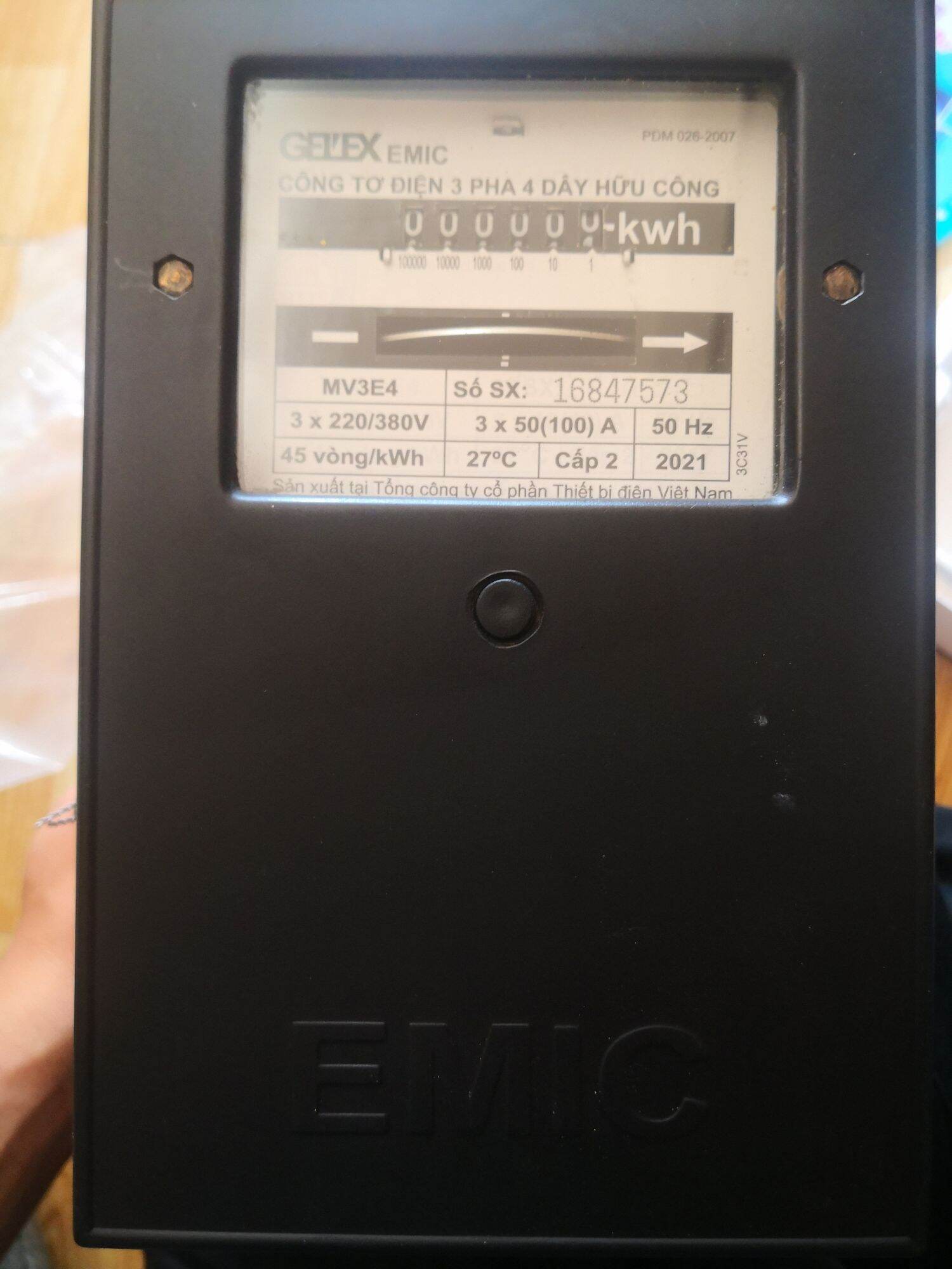 Công tơ điện 3 pha EMIC trực tiếp 8 chân