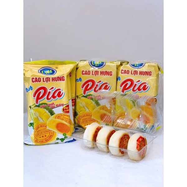 COMBO 3 GÓI 12 CÁI BÁNH PÍA ĐẬU XANH SẦU RIÊNG CAO LỢI HƯNG