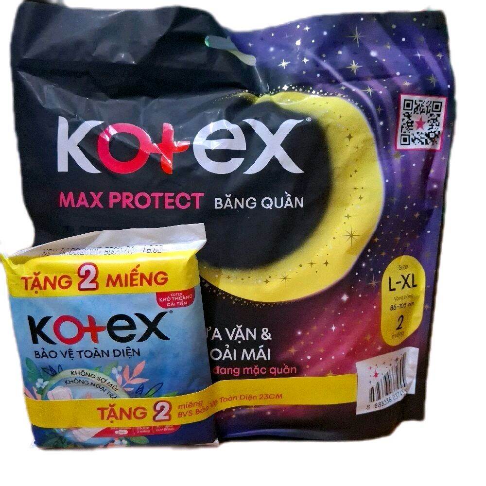 combo 2gói Băng vệ sinh kotex dạng quần siêu miềm mại (gói 2quần sai L-XL)bề mặt lưới thấm hút nhanh khô ráo thoáng mát chống tràn với mọi tư thế