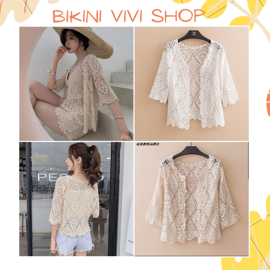 Áo choàng đi biển, áo khoác ren ngắn Quảng Châu Vivi Shop