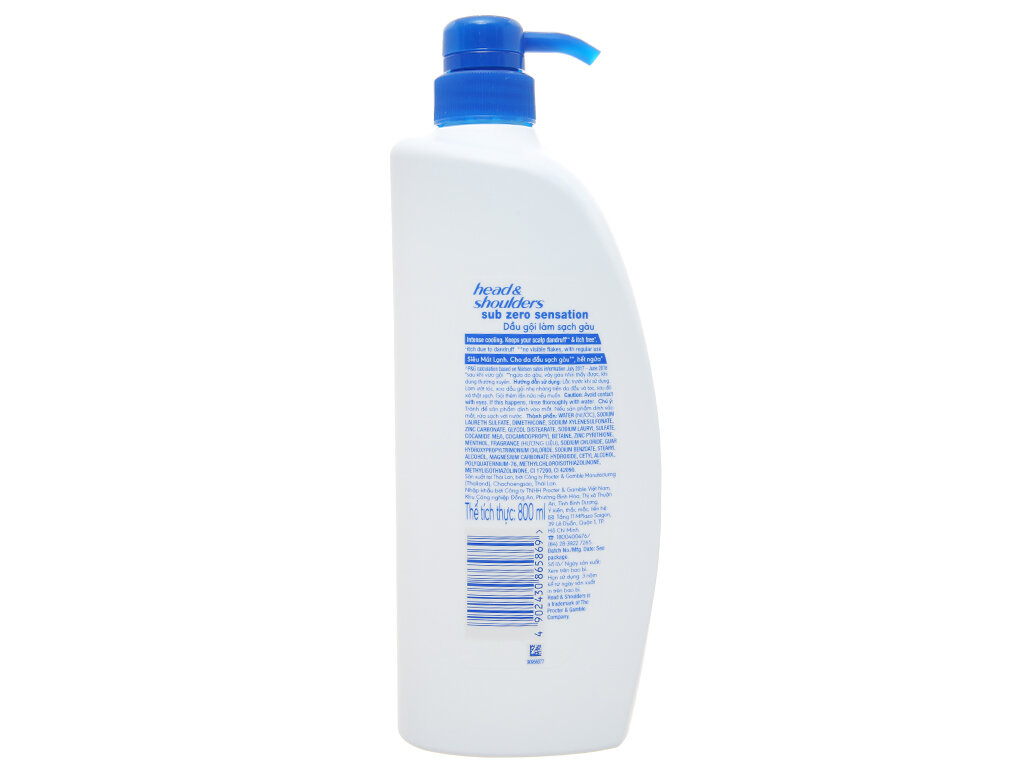 Dầu gội Head & Shoulders Anti-Dandruff Shampoo Sub Zero Sensation (Chai 800ml)