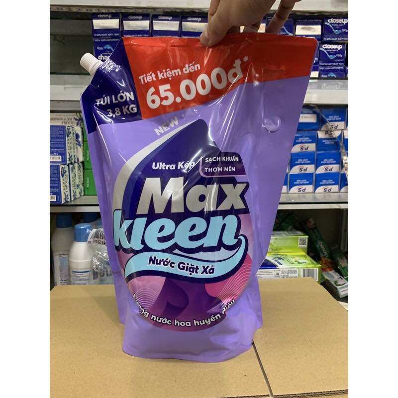 Nước giặt xả Max Kleen hương hoa huyền diệu túi 3,8 kg