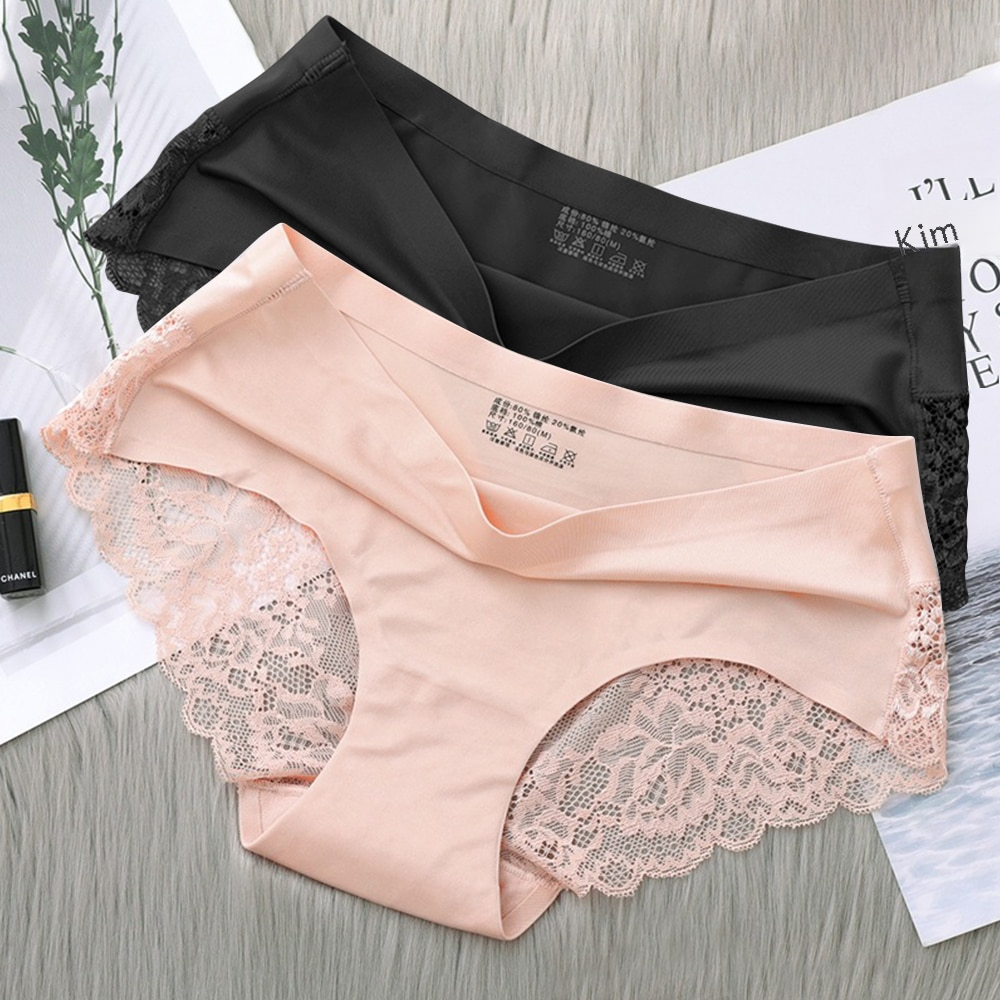 Nữ không đường may quần đùi gợi cảm ren thoáng khí lụa quần lót sexy quần lót nữ siêu mỏng nữ quần đùi