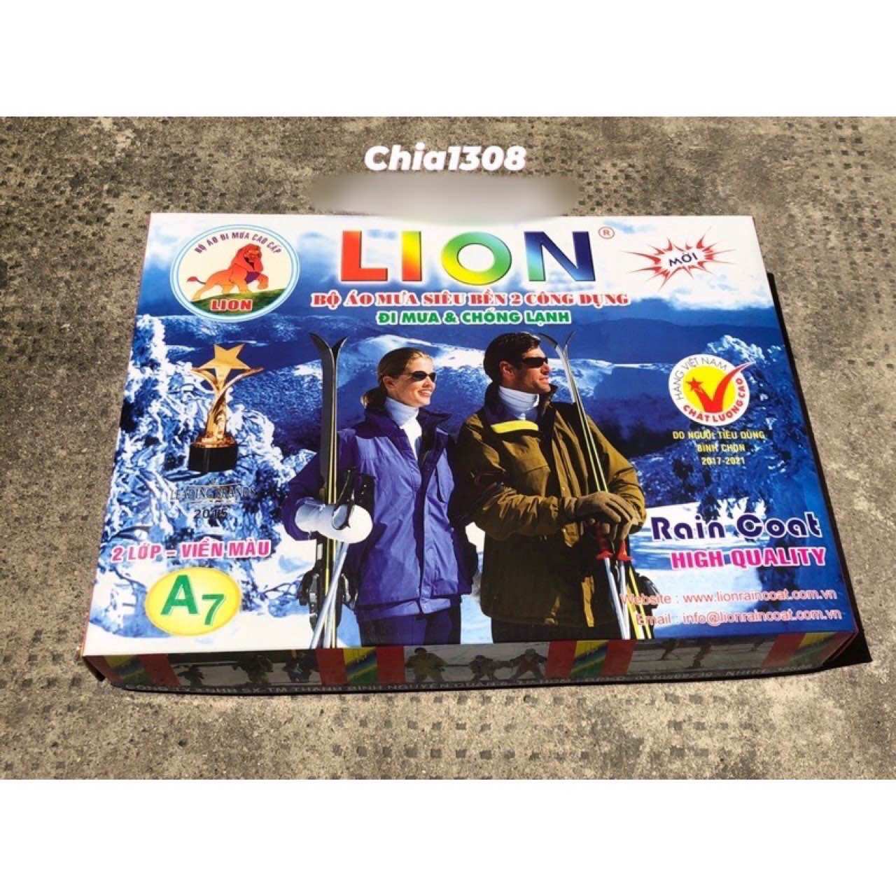 [HCM]Áo mưa bộ A7 hiệu Lion 2 lớp ( sỉ ib )