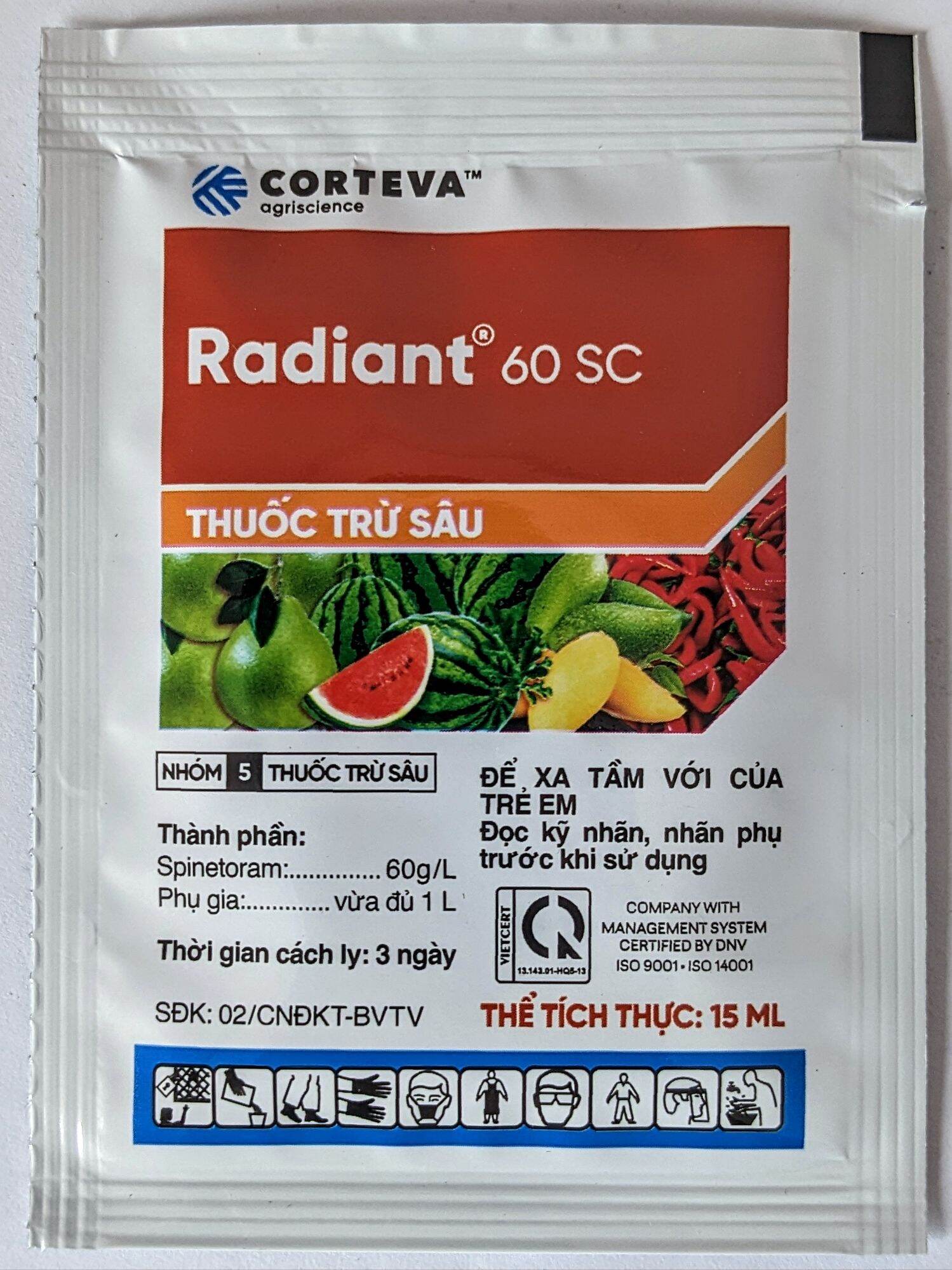 Thuốc Radiant 60SC mẫu mới (gói 15ml) trị sâu và bọ trĩ