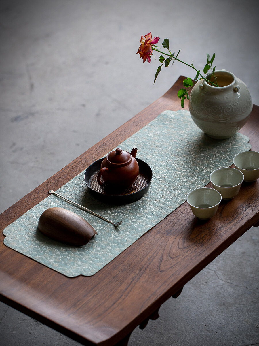 SHANGYANFANG | Bàn Chạy Trà Phong Cách Zen Chống Thấm Cotton và Gai