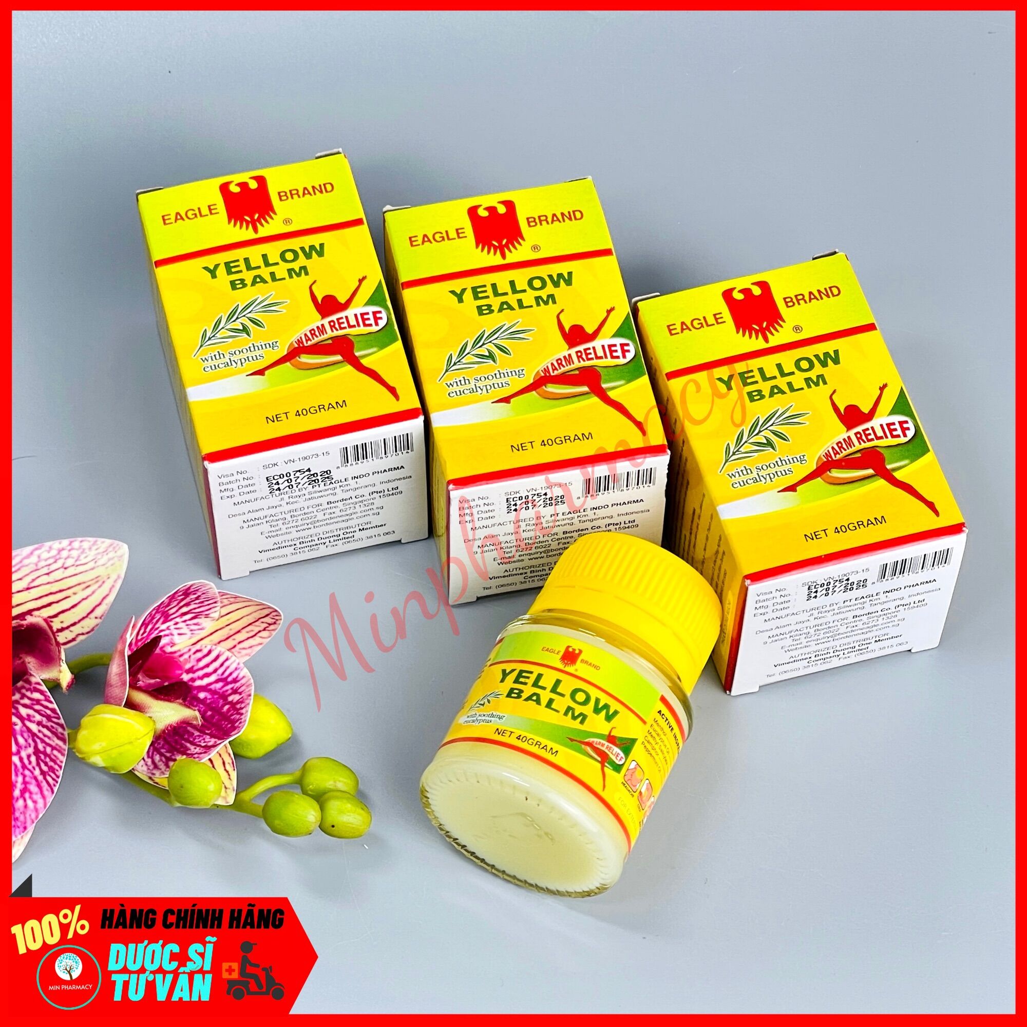 Dầu Cù Là Con Ó EAGLE YELLOW BALM Lọ 40g - Minpharmacy
