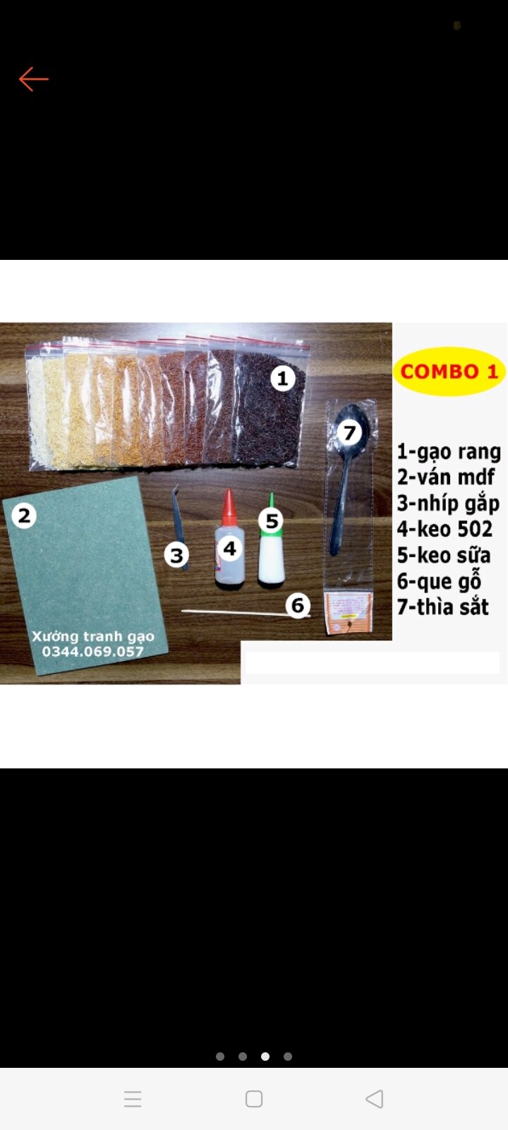 com bo làm tranh gạo ơn thầy cô cây cầu size 30*40 cm