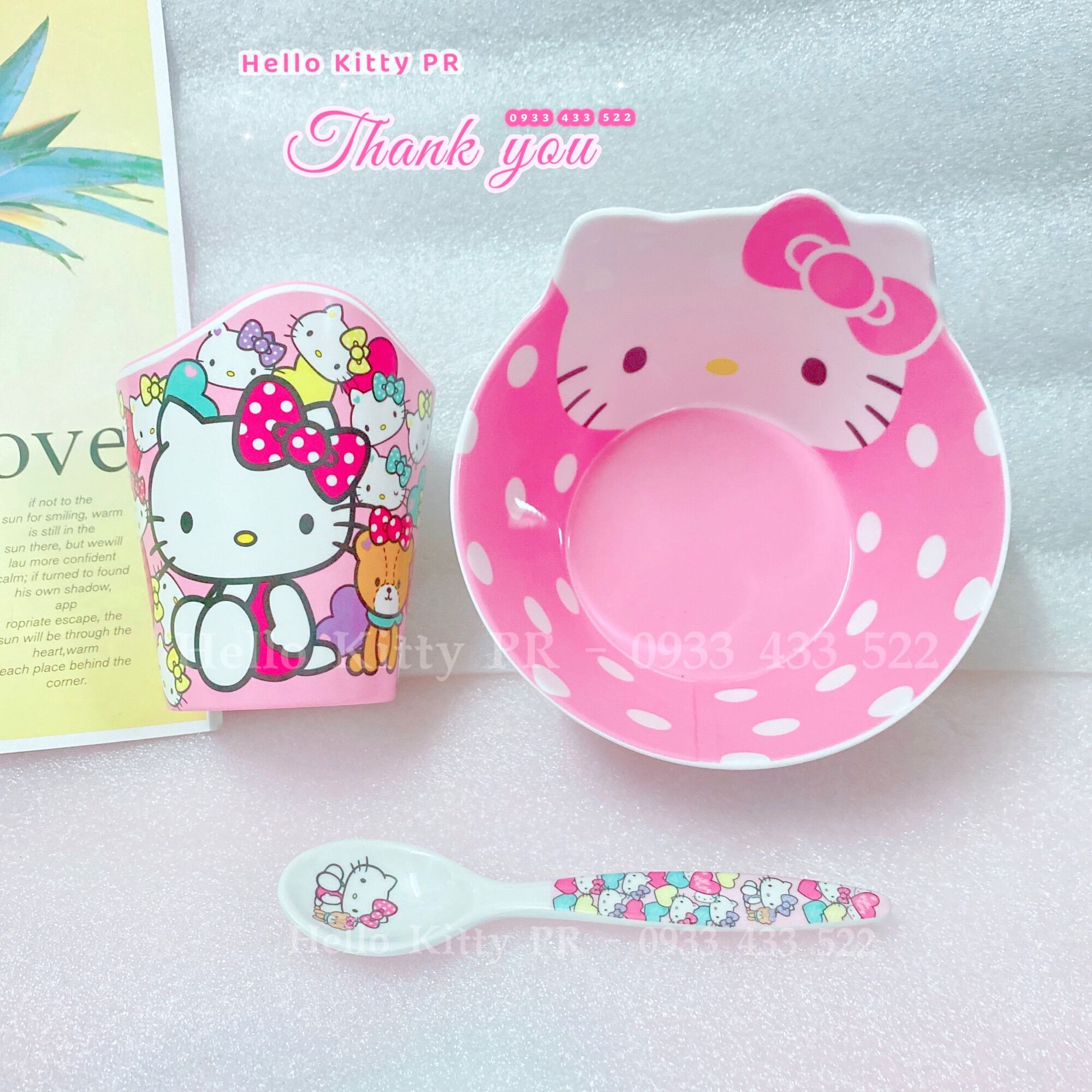 Combo chén muỗng ly tô Hello Kitty