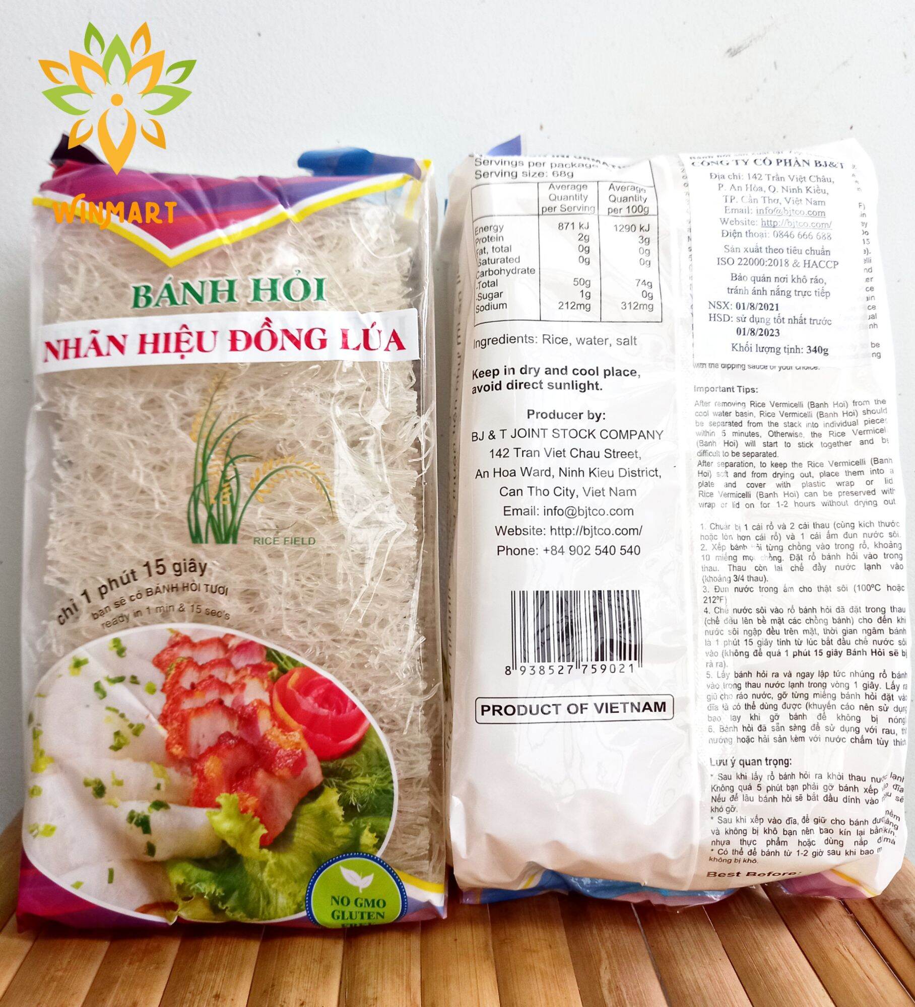 Bánh hỏi tươi sấy khô nhãn hiệu đồng lúa 400g hàng xuất khẩu