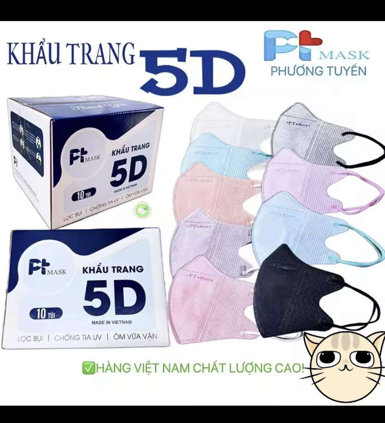 Túi 10 cái khẩu trang 5D mask