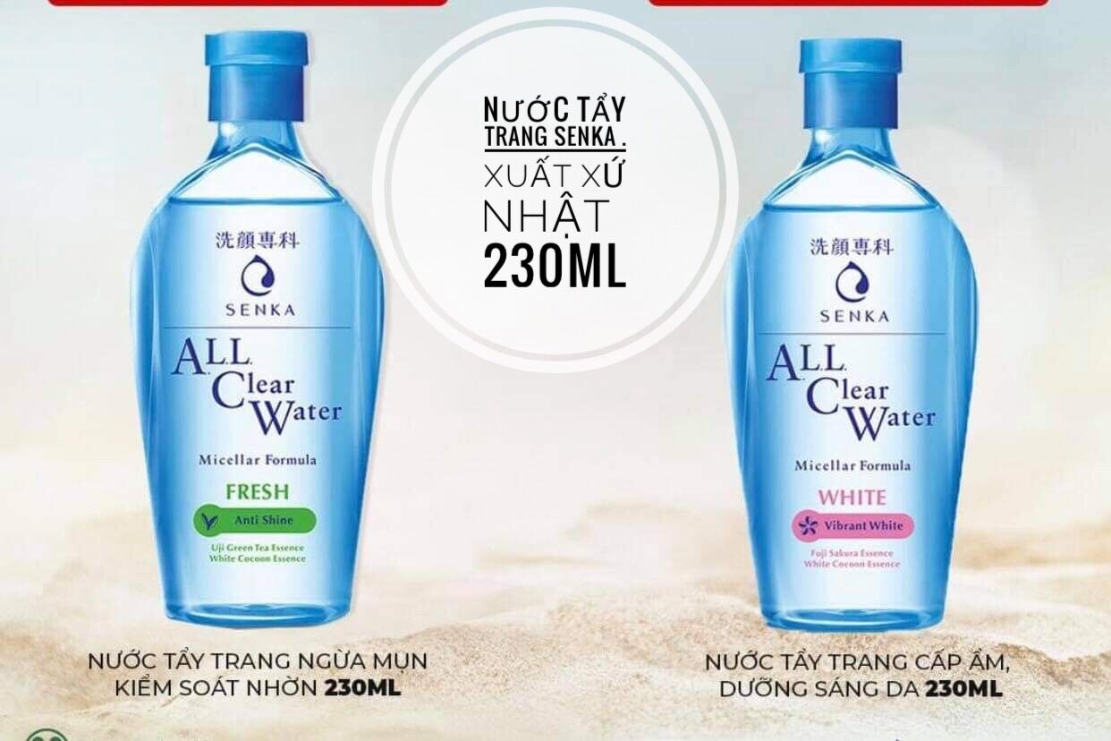 Nước Tẩy Trang . Senka All Clear Water Xuất Xứ Nhật Bản 230Ml