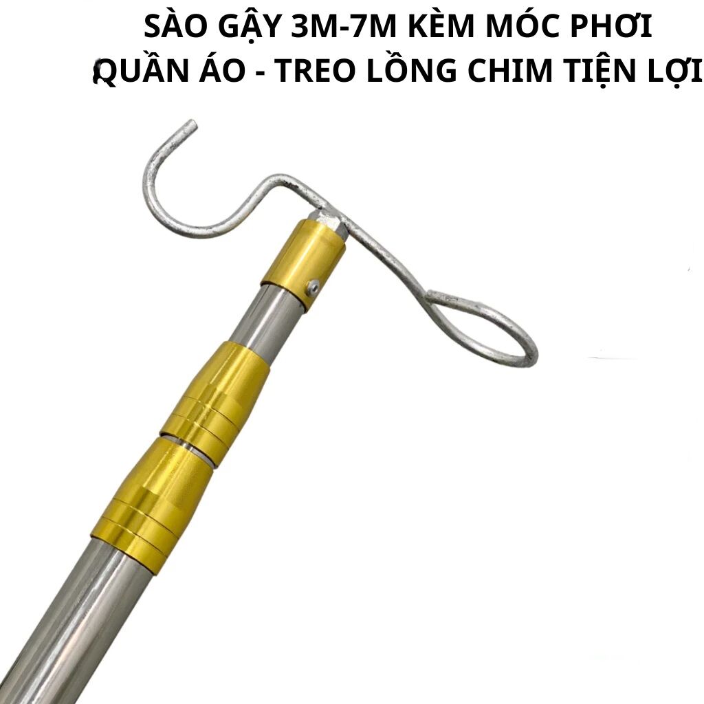 [ Mẫu mới] Sào Rút Inox Đa Năng Chất Lượng Cao Cấp, Có Kèm Móc Treo
