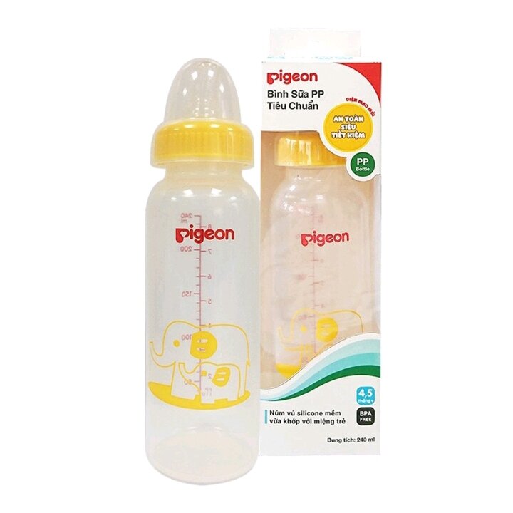 Bình Sữa Pigeon PP Tiêu chuẩn 240ml ( 4 ,5 tháng +)