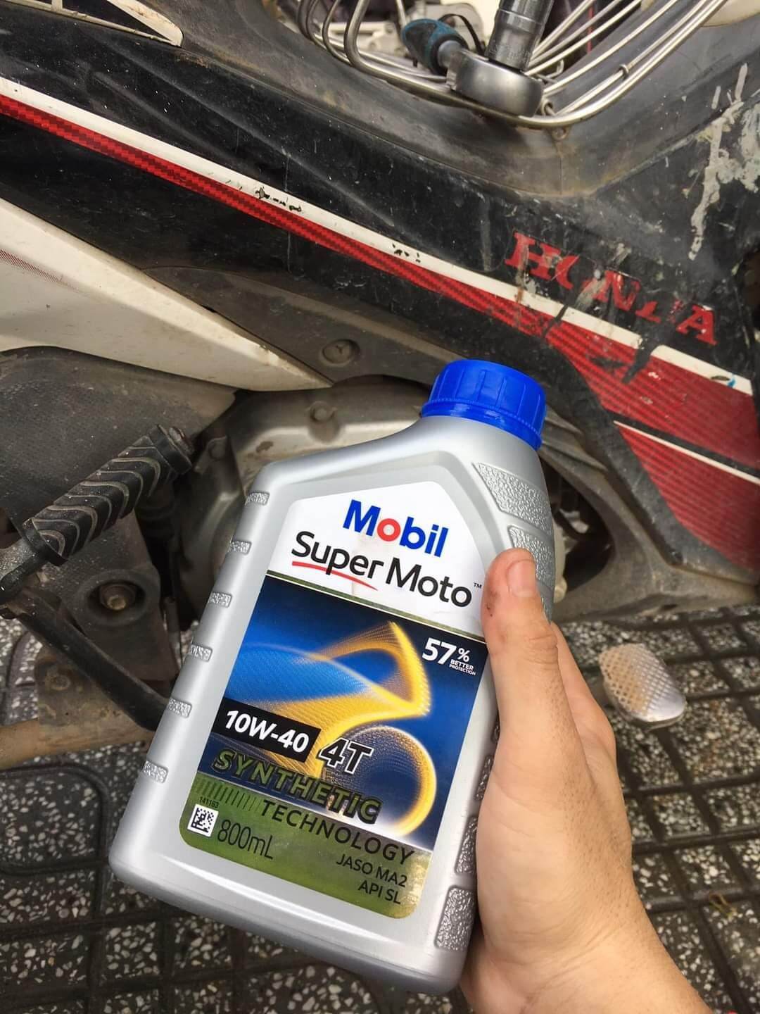 [Dạng Thùng]Nhớt Super Moto Mobil 10W40 ( 1 thùng 12 chai)