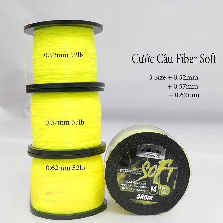 Cước câu cá ashino fiber soft 500m- cước chuyên câu cá lớn siêu bền