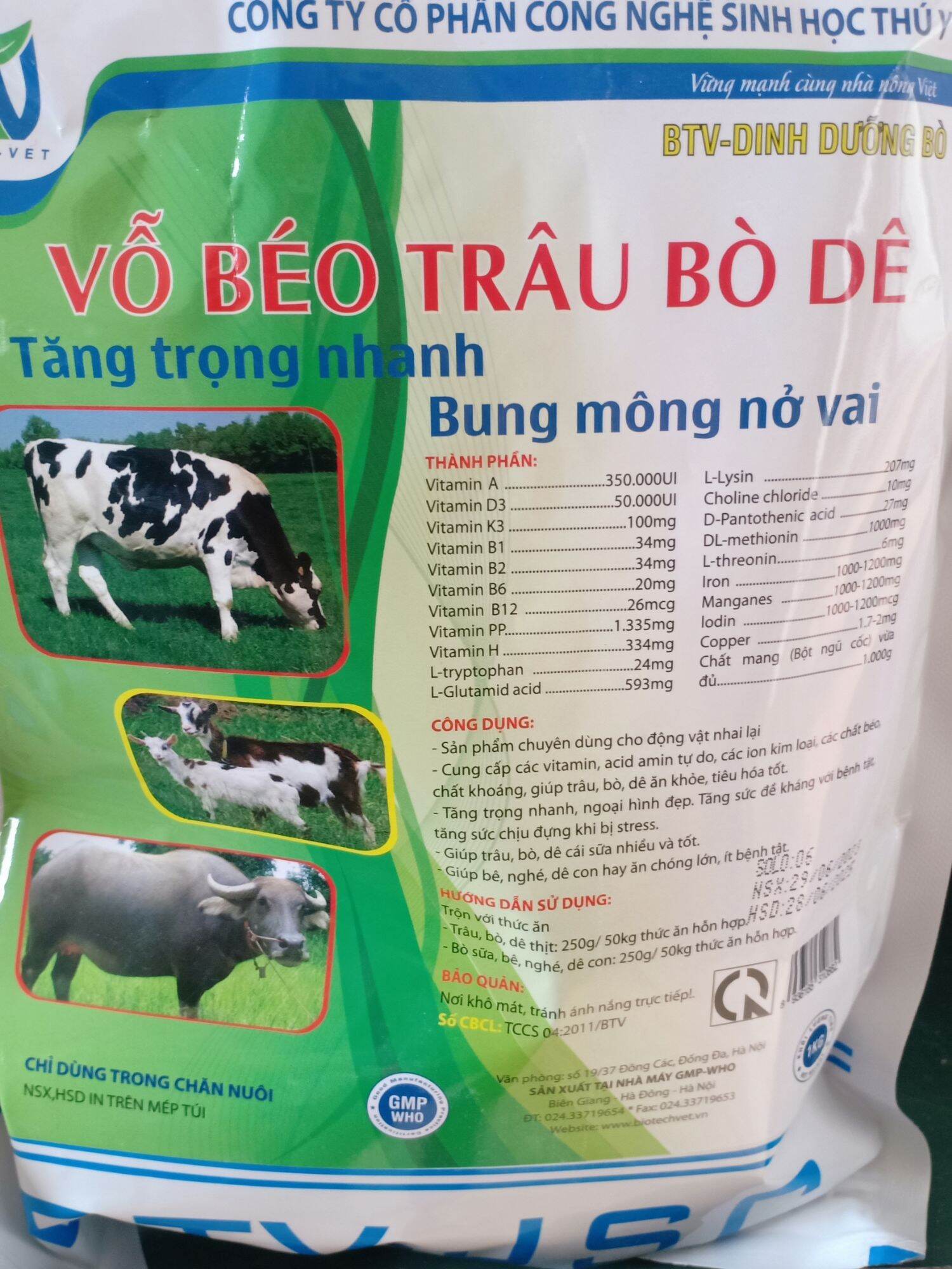 Vỗ béo trâu bò- dinh dưỡng bò 1 gói 1 kg
