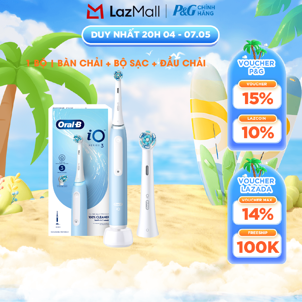 Bộ bàn chải điện Oral-B IO Series 3 Ice Bue
