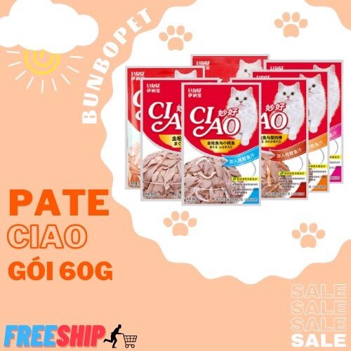 Pate ciao - combo 12 gói pate cho mèo mix vị