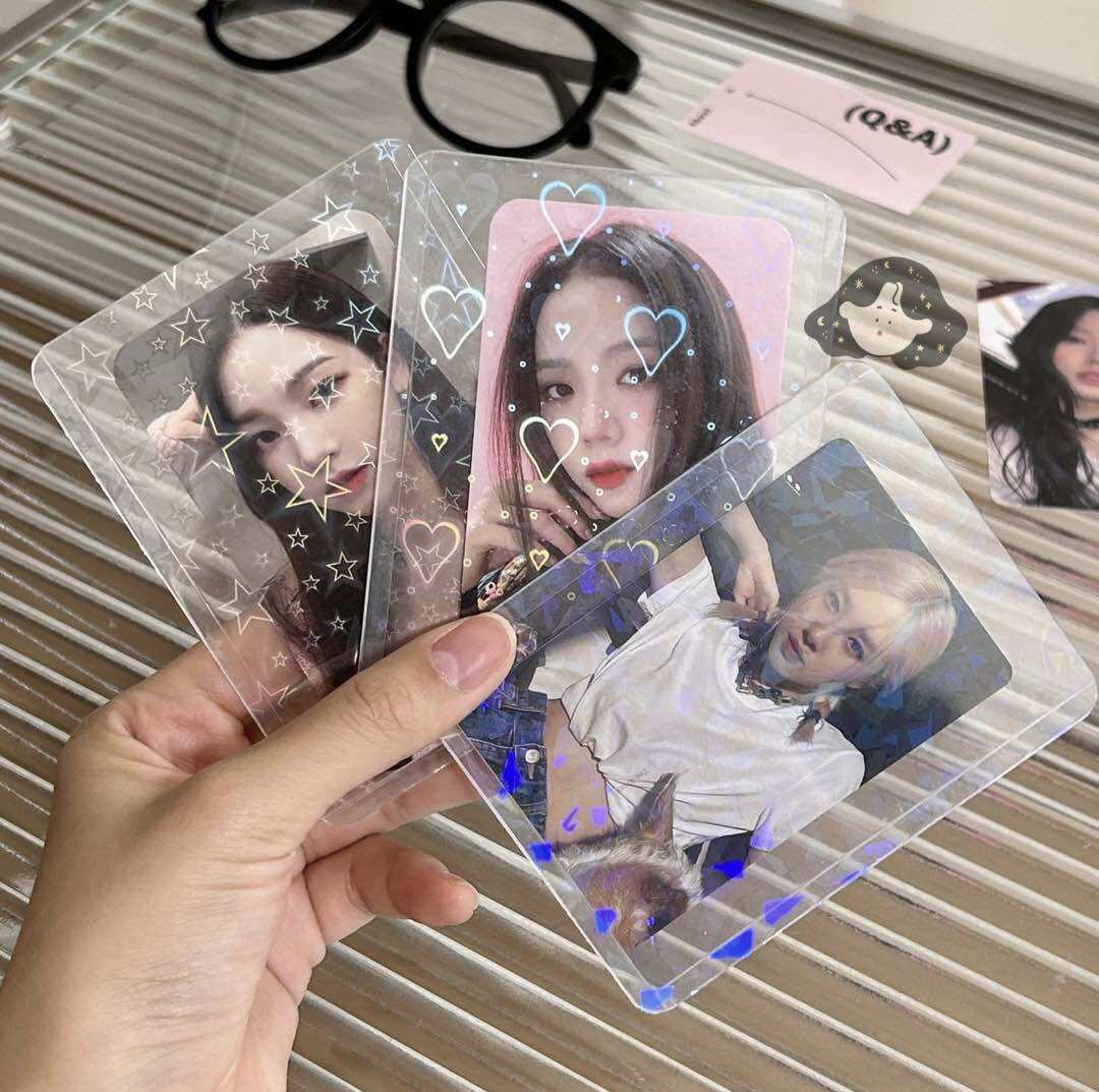 Toploader lấp lánh hologram đựng card ảnh idol kpop card anime, thẻ bài