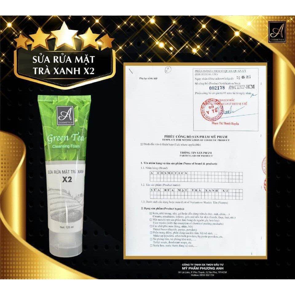 Sữa rửa mặt trà xanh X2