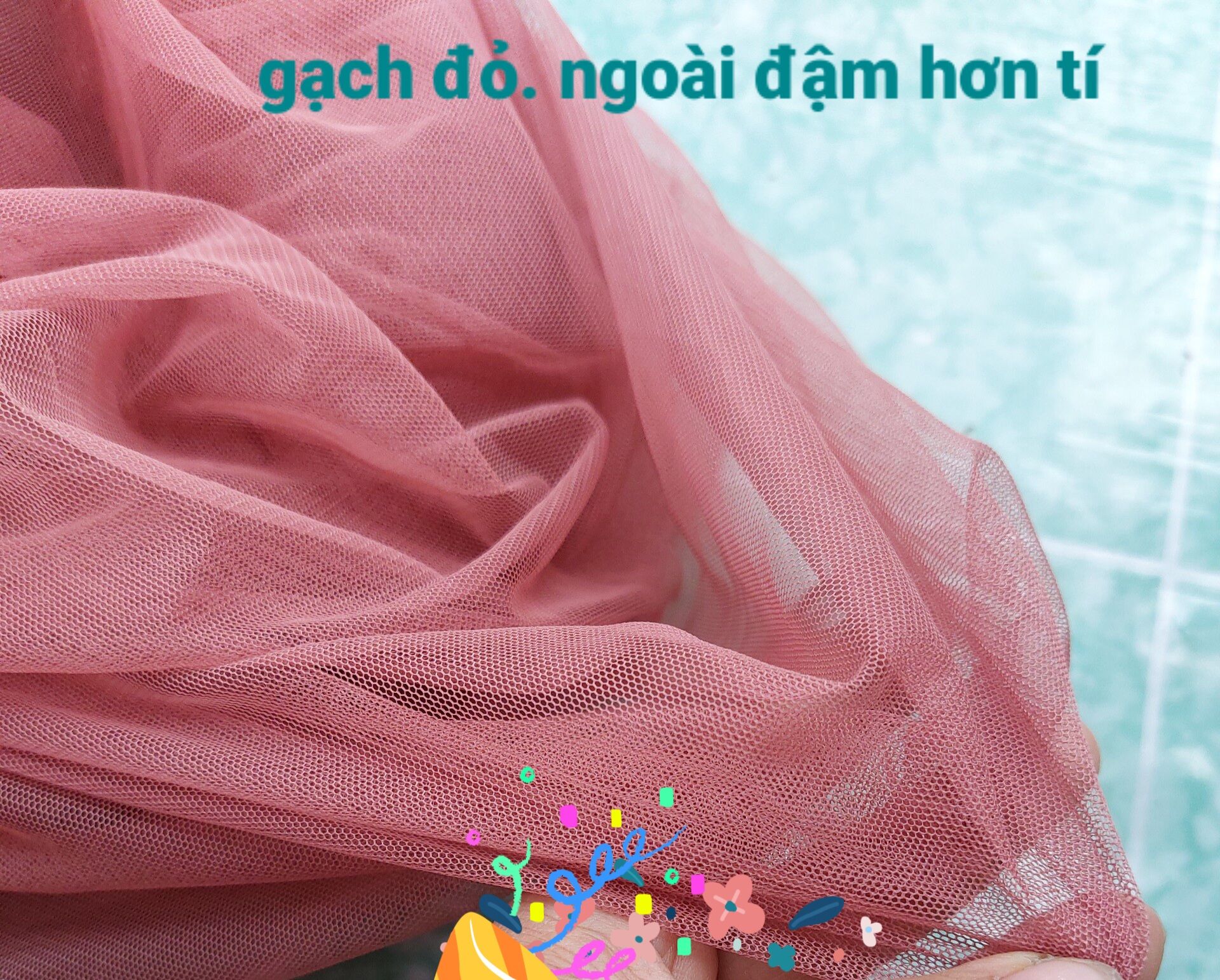 1m vải lưới nhiều màu may váy