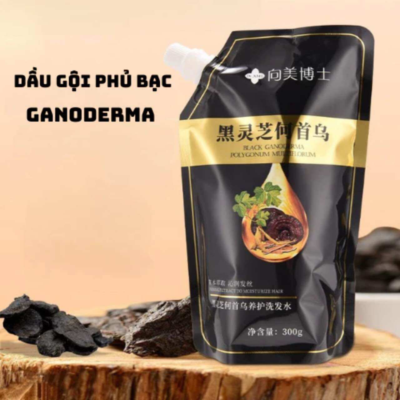 Dầu Gội Đen Linh Chi phủ bạc nuôi dưỡng tóc óng ả giảm rụng tóc