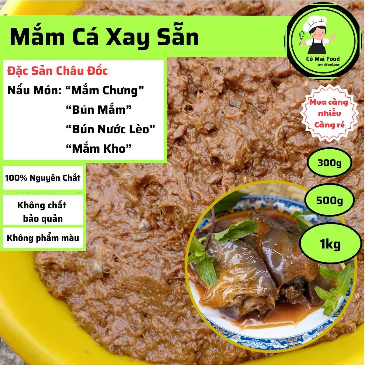  Mắm Cá Linh Cá Sặc Xay Sẵn  Nguyên Con | Dùng Chưng Thịt Nấu Bún Mắm Bún Nước Lèo Mắm Kho Lẩu Mắm Miền Tây | Cô Mai Food - Comaifood.com 