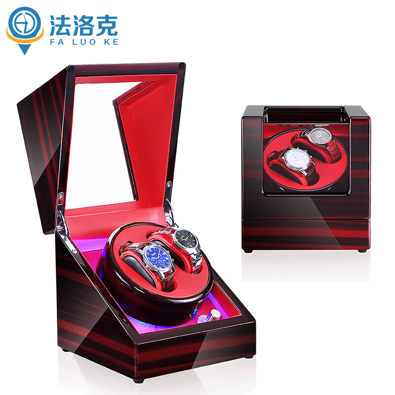 2+0 Household Mute Antimagnetic Watch Winder Fully Automatic Analog Watch Watch Winder Winding Box Power-driven Rotation Gift Box