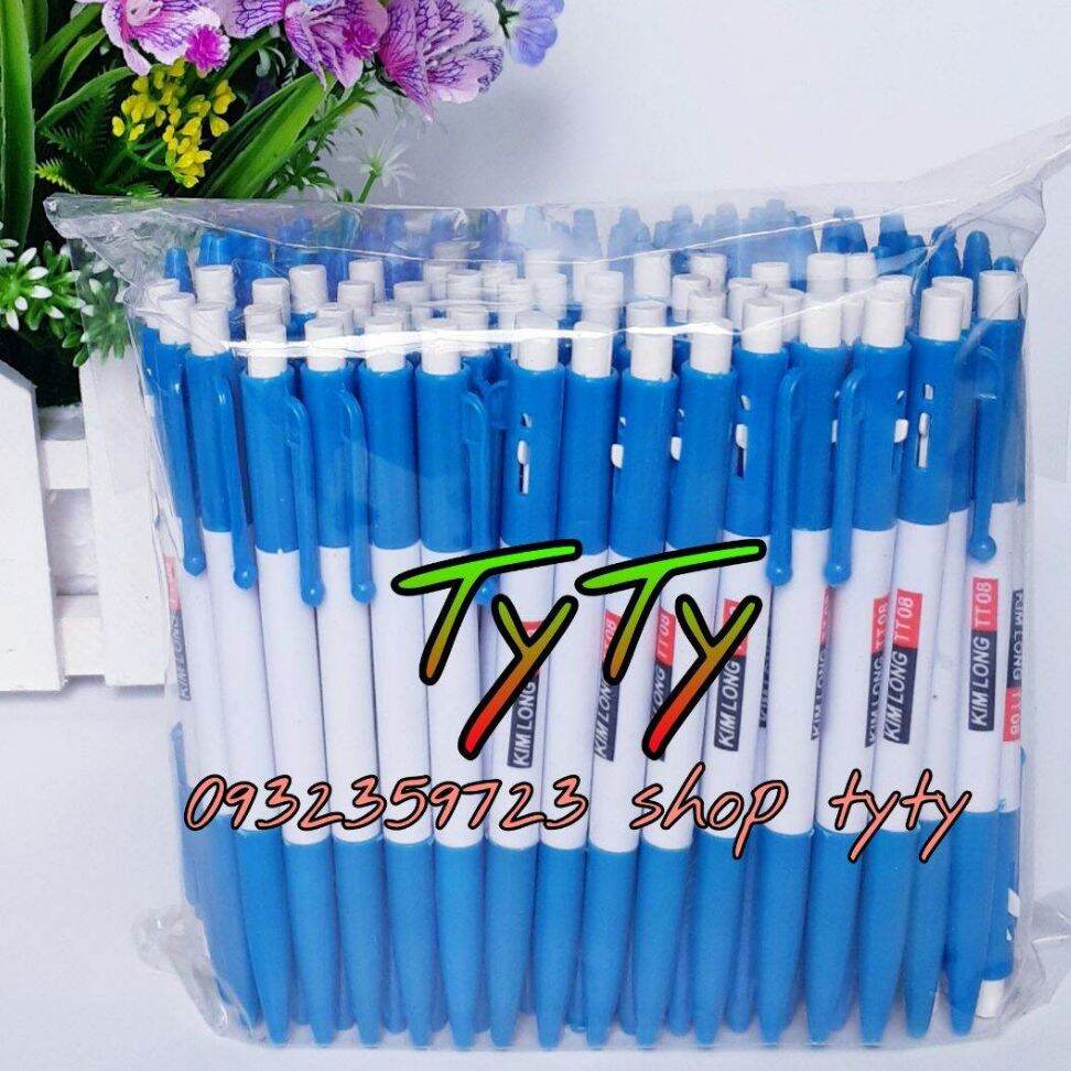 1 bịch 100 cây viết bi xanh kim long tt08