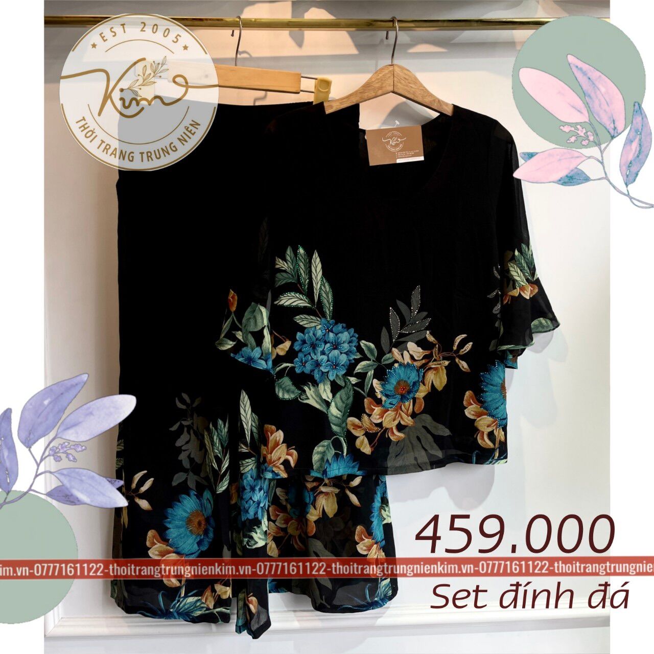 Set lụa đính đá sang trọng