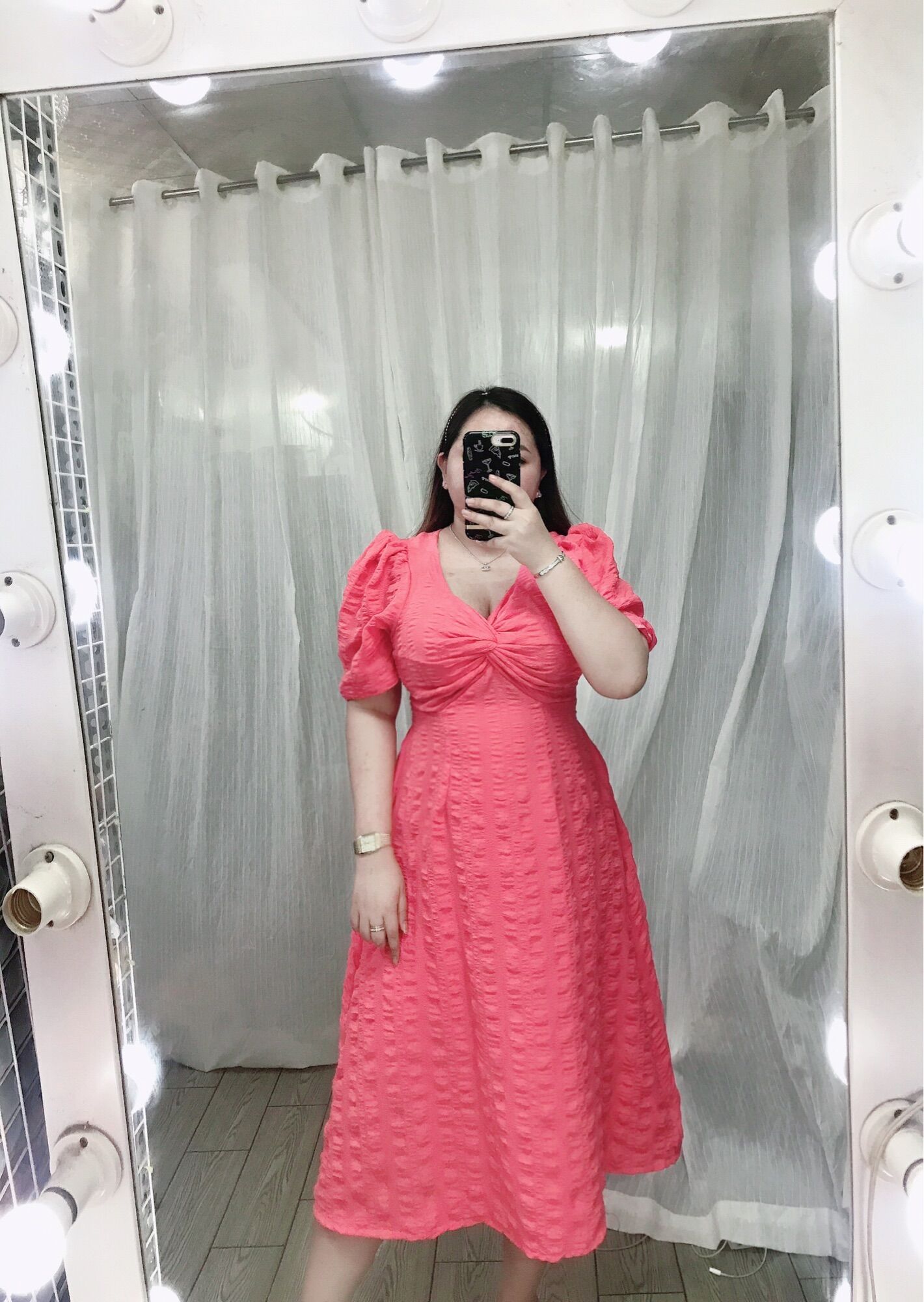 [Bigsize 65-85kg] Đầm xốp chéo ngực