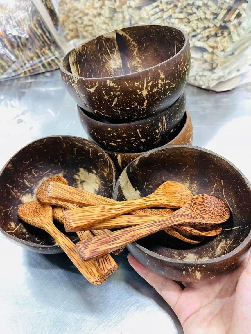 Bộ gáo dừa ăn cơm (1 bát, 1 muỗng)