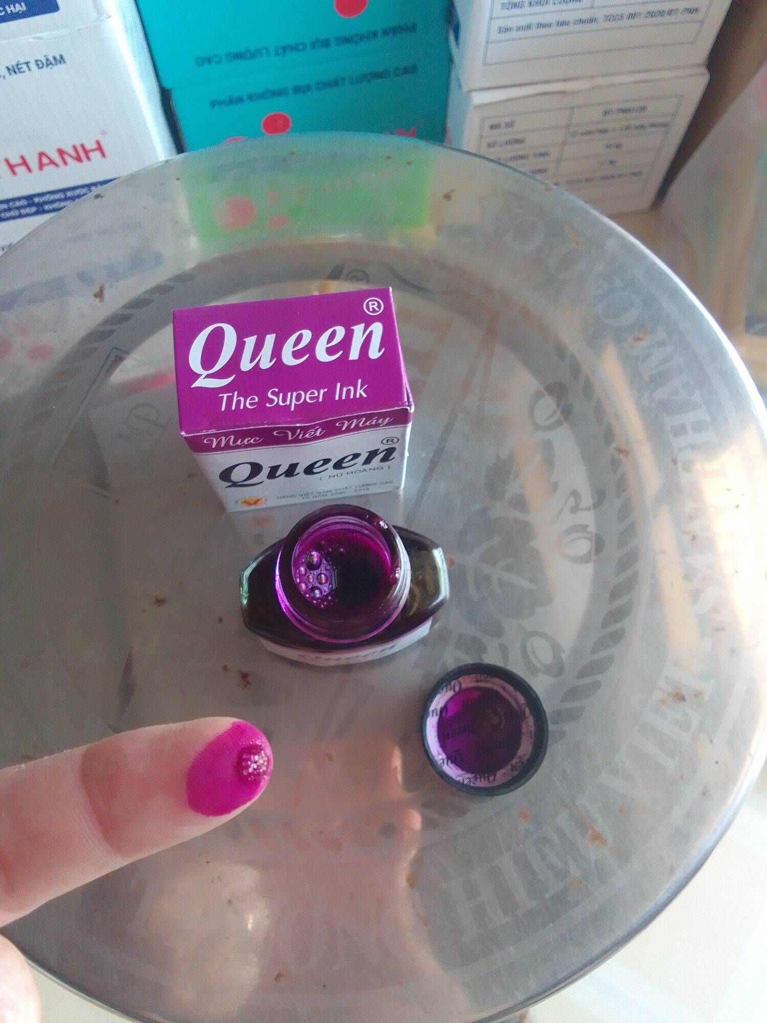 Mực bơm bút máy thương hiệu QUEEN 30ml màu tím