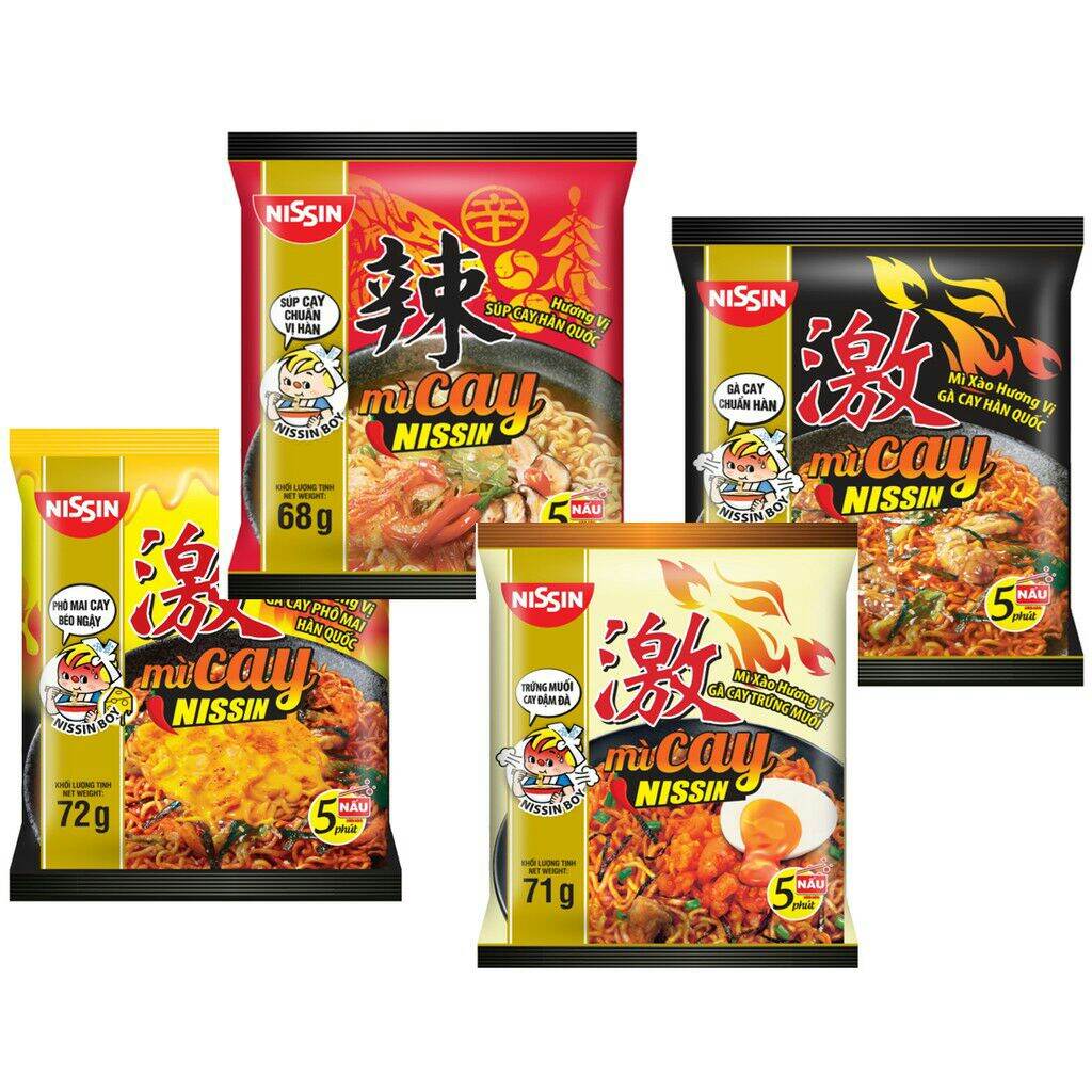 combo 5 gói mì trộn nissin hàn quốc cay