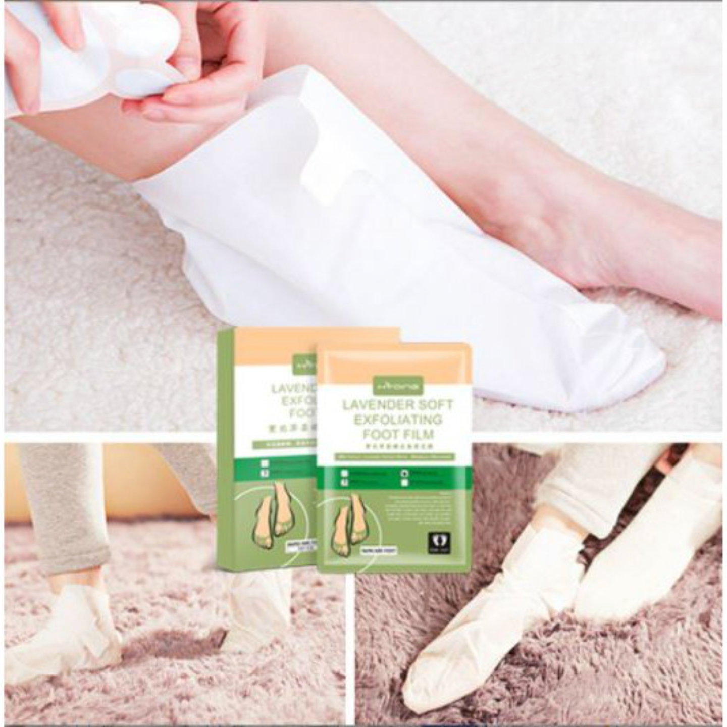 Mặt nạ ủ chân lột da chết hương Lavender giúp da chân trắng mịn giảm nứt nẻ gót chân
