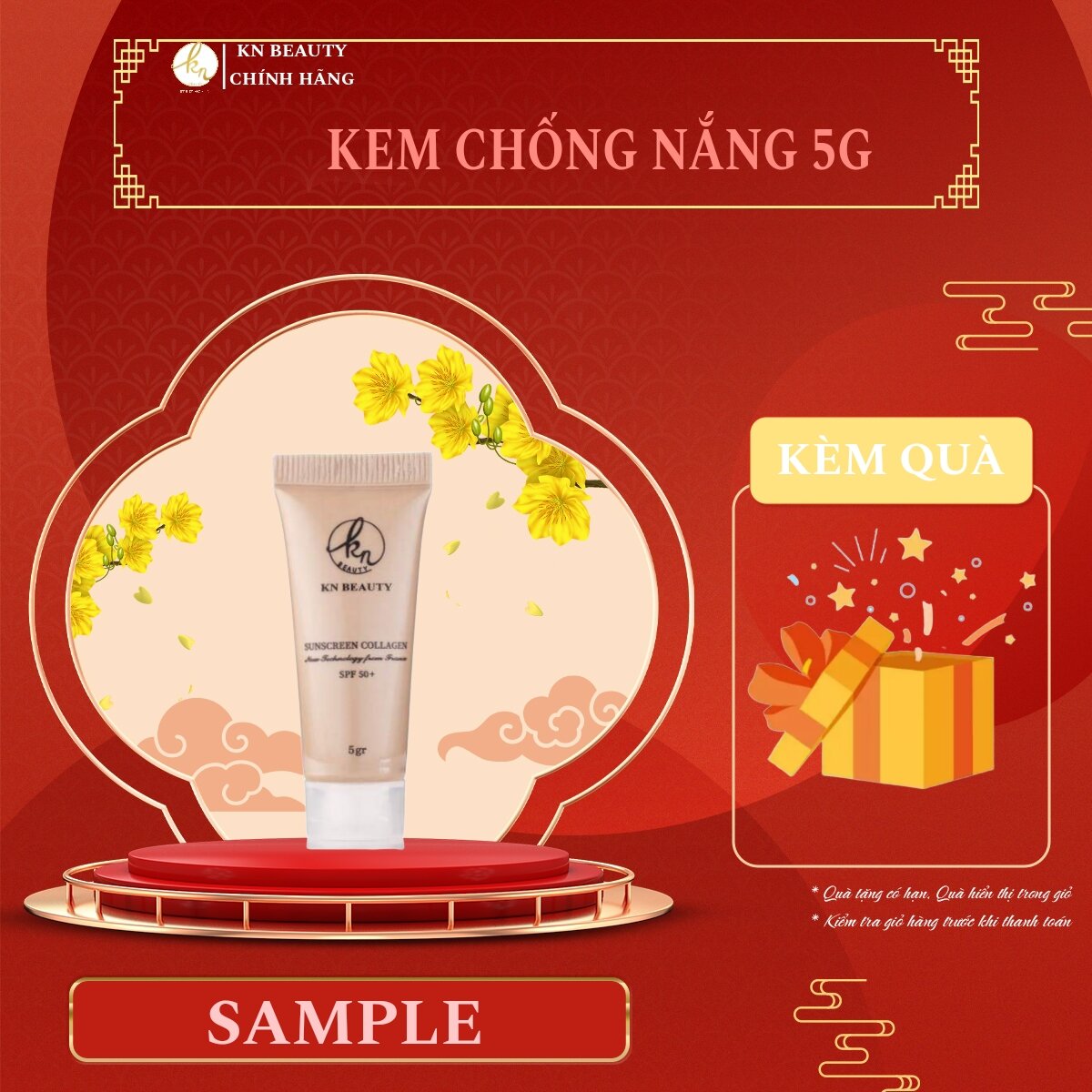 [MẪU DÙNG THỬ] Combo 2 Kem Chống Nắng Sunscreen Collagen Kn Beauty Mini 5gr