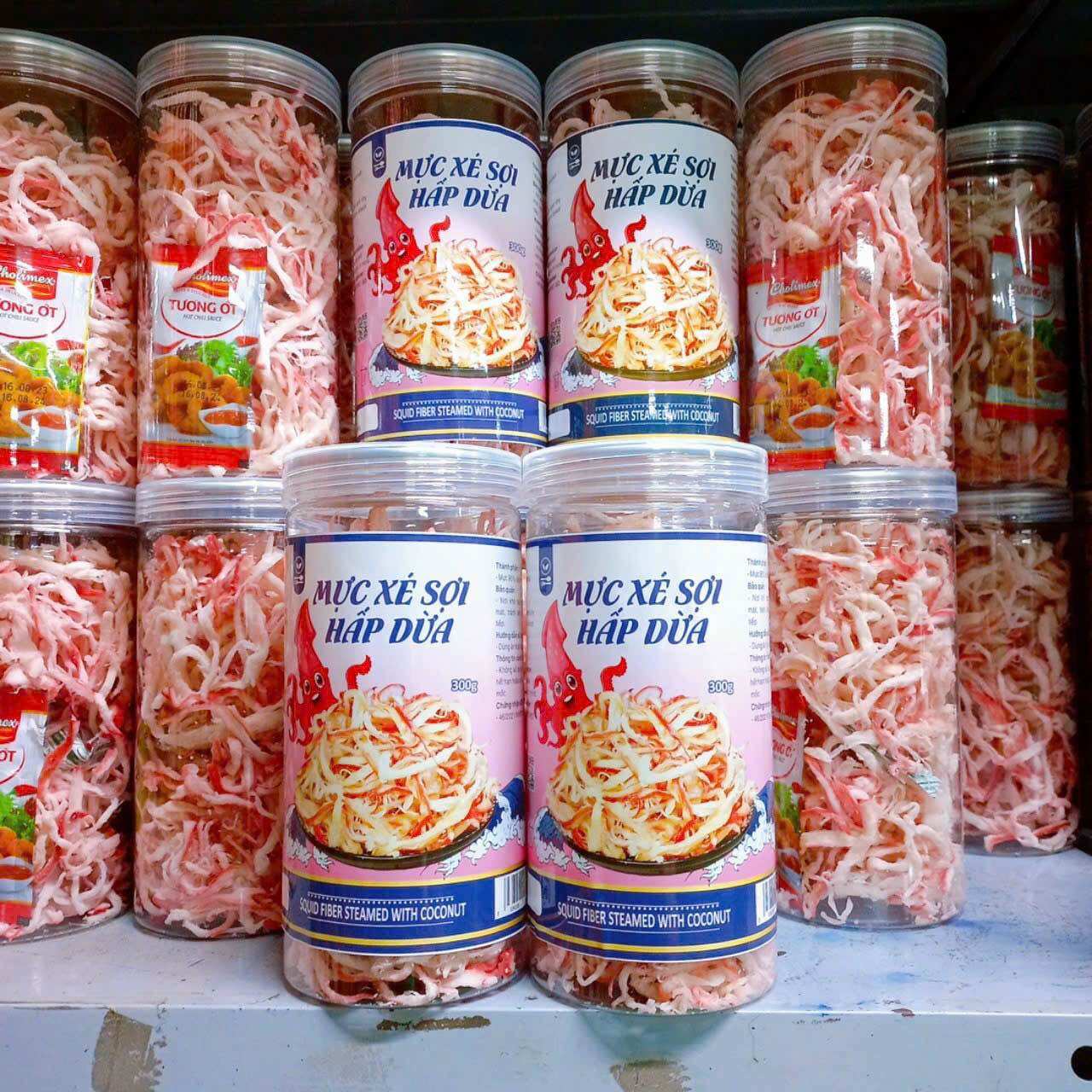 Mực xé sợi hấp dừa 300g