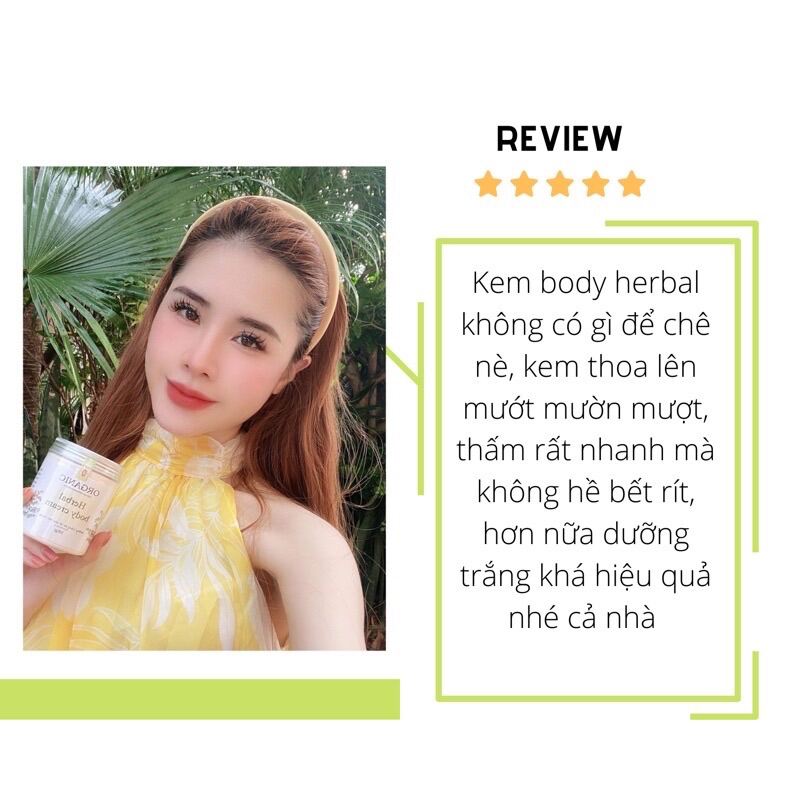 Kem body trắng da Herbal Natural 300GR [ SIÊU TRẮNG ] - Cửa hàng làm đẹp thiên nhiên handmade