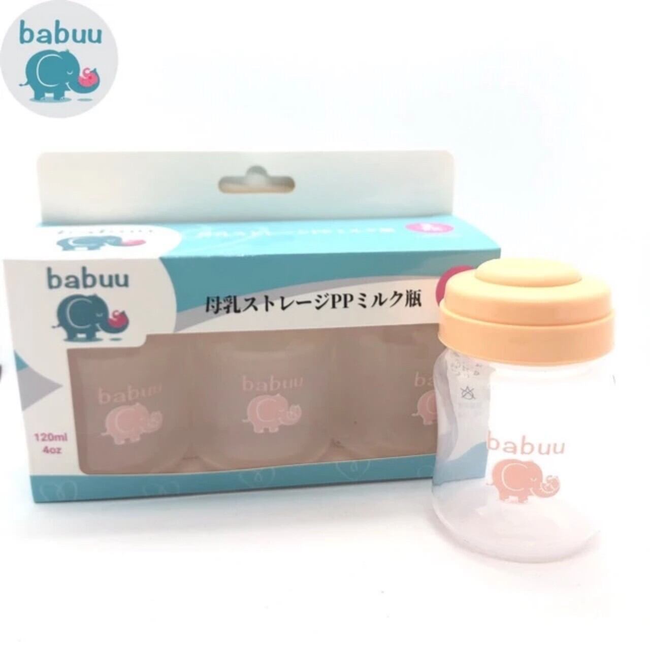 Bộ 3 bình trữ sữa 120ml BaBuu nhật bản [trữ tối đa 150ml]