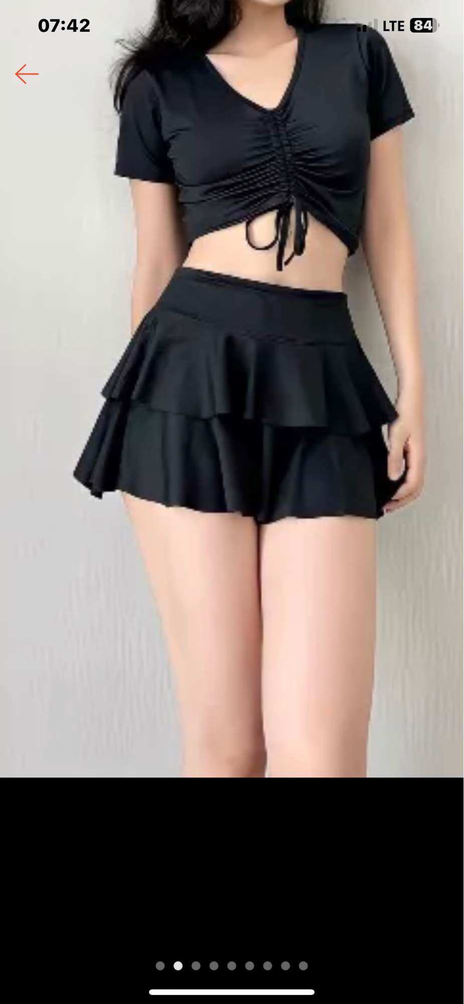 (Size 40-95kg) Quần bơi,chân váy bơi thun lạnh full đen cho nữ