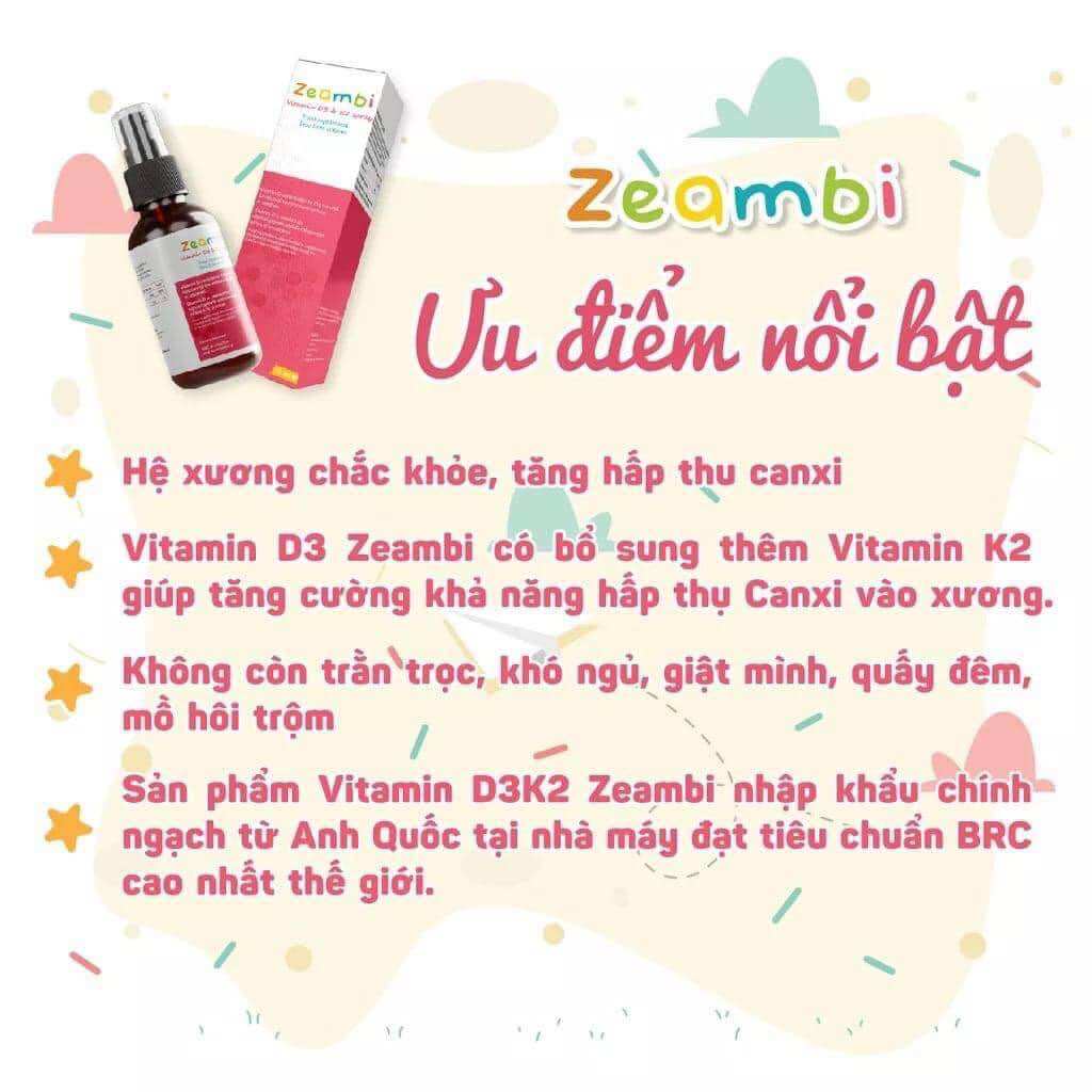 D3K2 Zeambi Dạng Xịt (Chai Thuỷ Tinh)