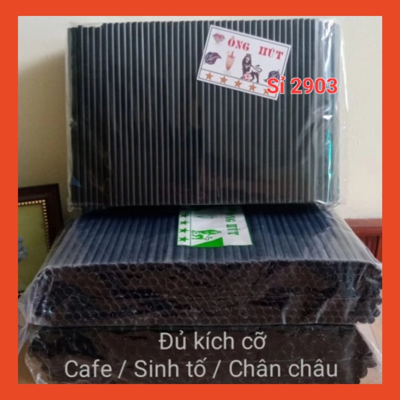 Bịch 500 gr ống hút đen đủ size