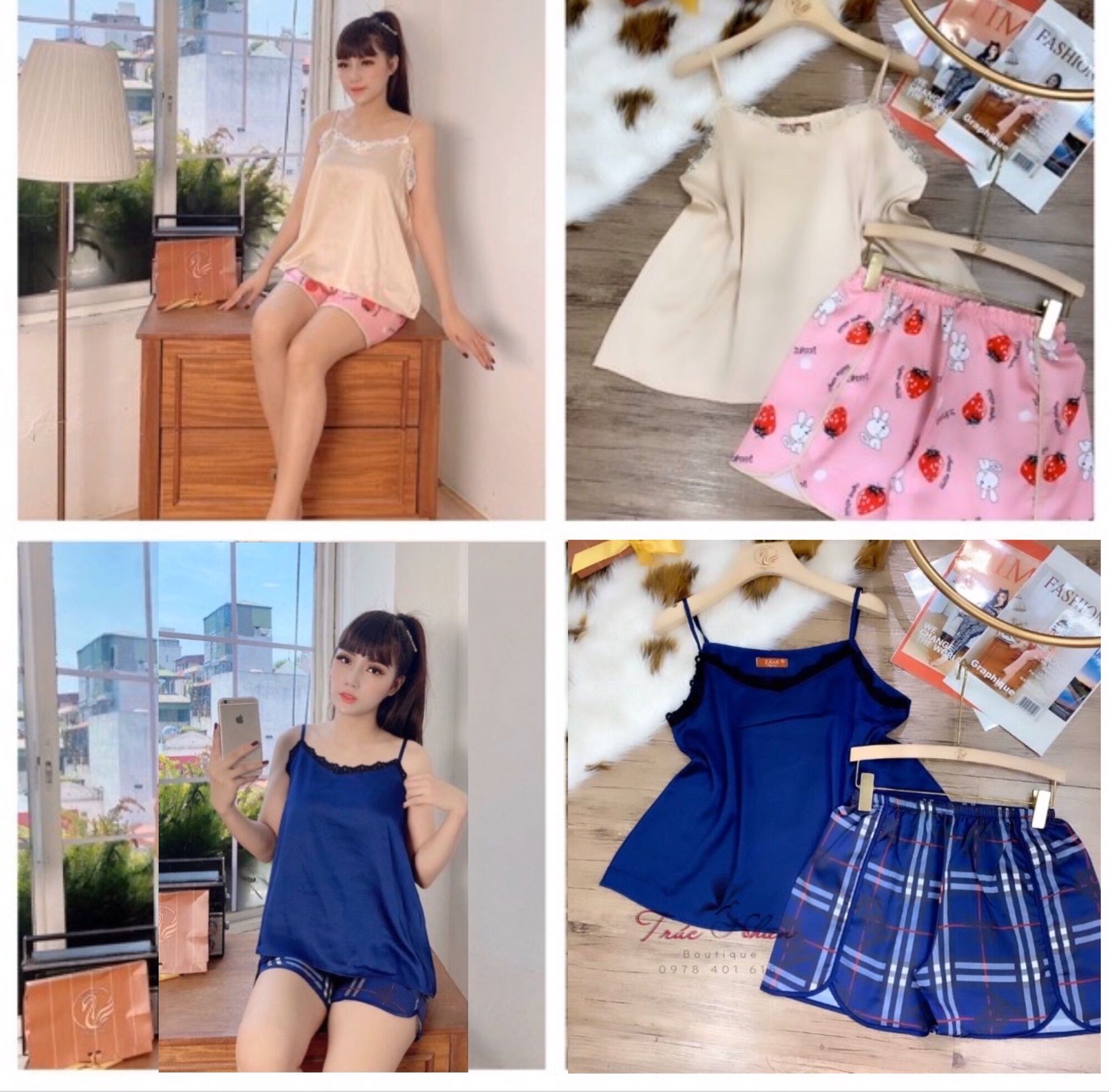 [HCM]BỘ SATIN ĐÙI 2 DÂY MẶC NHÀ SIÊU MÁT