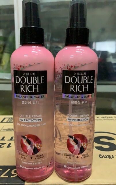 Xịt Dưỡng Tóc Mềm Mượt Double Rich 250ml (Mầu Hồng)