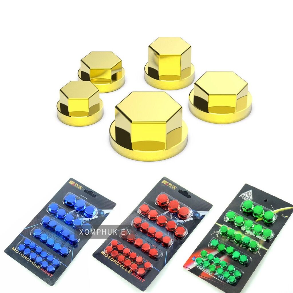 [HCM]Chụp Ốc Màu Trang Trí Xe Máy [ 1 Bộ 30 cái ]