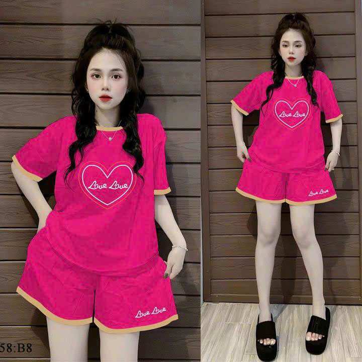 Sét bộ nữ ngắn thun cotton in cao cấp