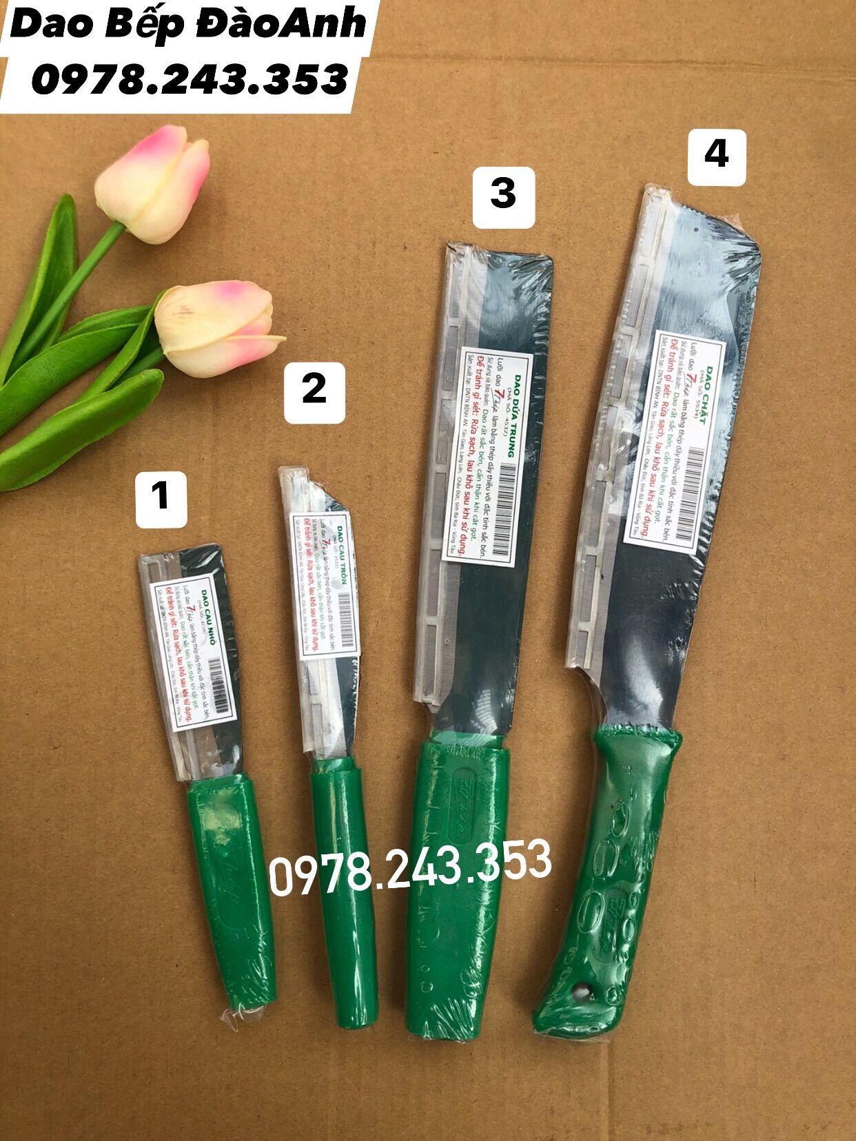 Dao cau tròn - dao dứa - chặt 7 thép cán xanh - thái hoa quả- thái rau củ quả siêu sắc bén